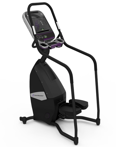 A black exercise bike with a cell phone on it