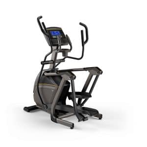 An exercise bike with a monitor on the screen