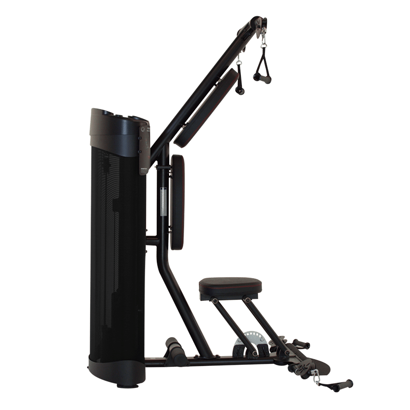A black exercise machine on a white background