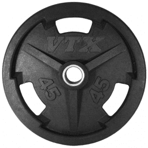 A black cast iron weight plate