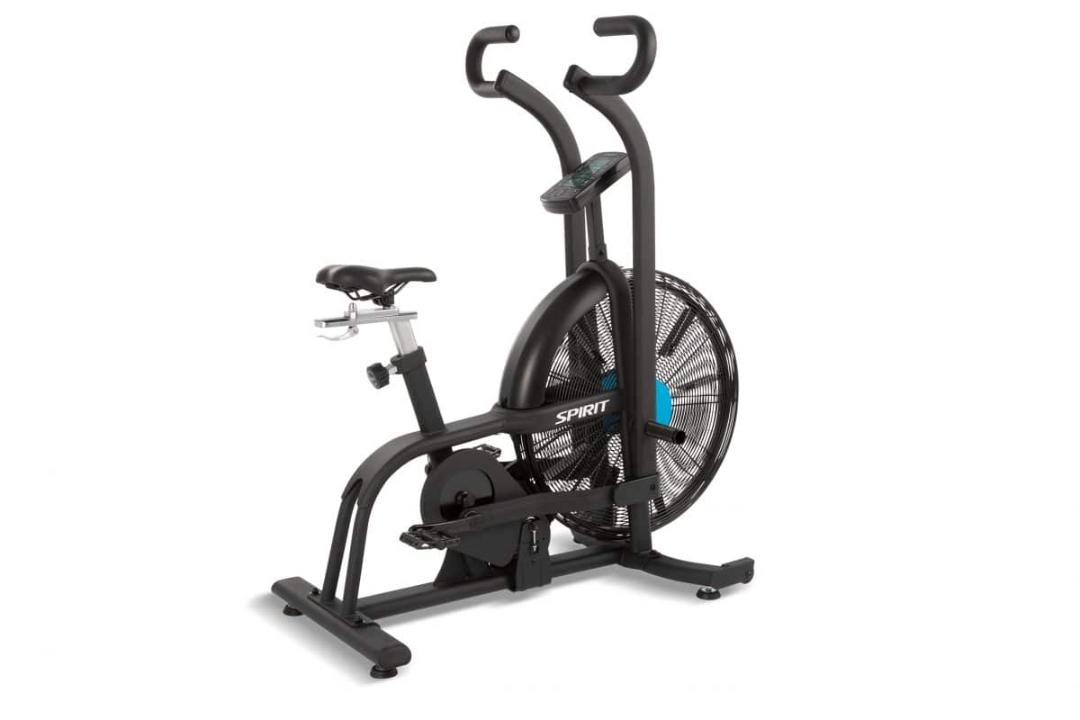 An exercise bike with a fan on it.