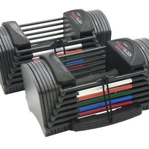 A pair of dumbbells sitting on top of each other